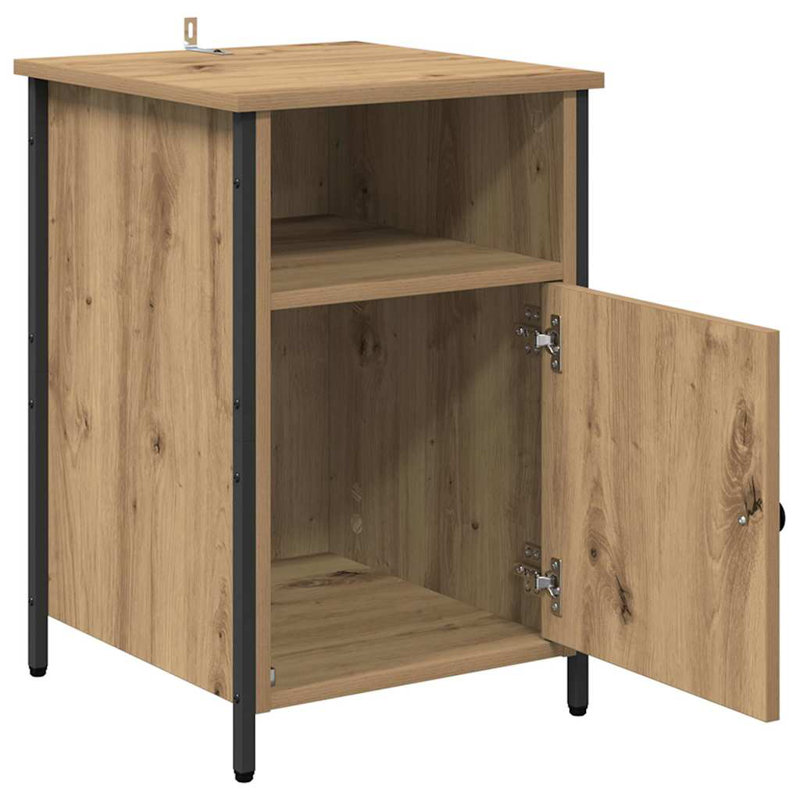 40cm W Manufactured Wood Bedside Table, Artisan Oak