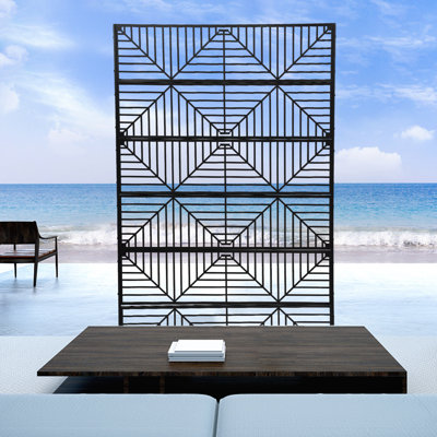 W3.72ft*H5.94ft Freestanding Decorative Metal Privacy Fence Room Divider by FRONG