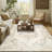 Vintage Floral Distressed Design Non-Slip Low-Pile Soft Thin Faux Wool Area Rug-1266216437