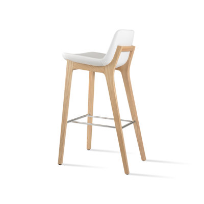 Pera Wood Handle Back Counter & Bar Stool in Natural Ash