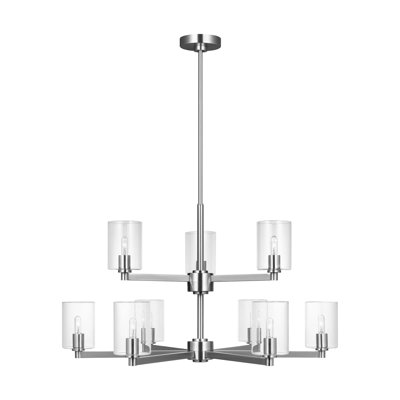 Fullton 9 Light Dining Room Chandelier With Clear Shade