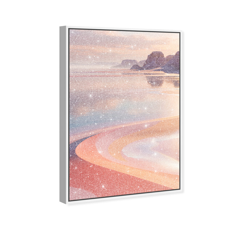 Coastal Dream Abstract Canvas Print by Oliver Gal, Black Frame, 10 x 15, 31"H x 46"W, White Floater Frame