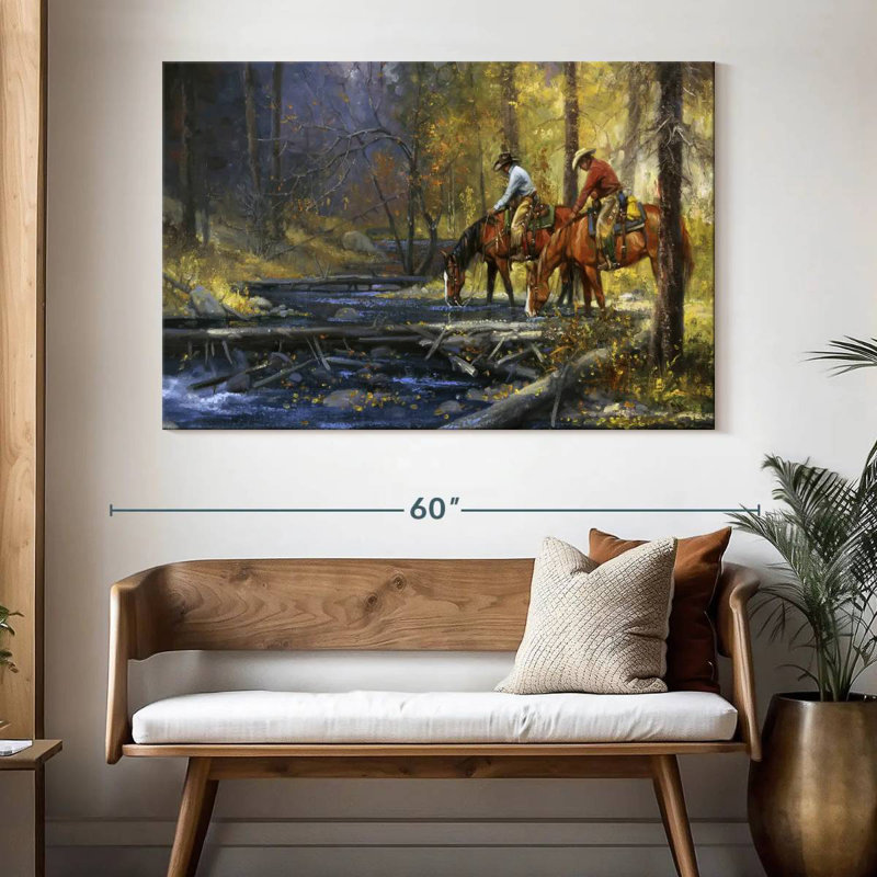 Lelar Cold Water And Falling Leaves, 34" H x 51" W