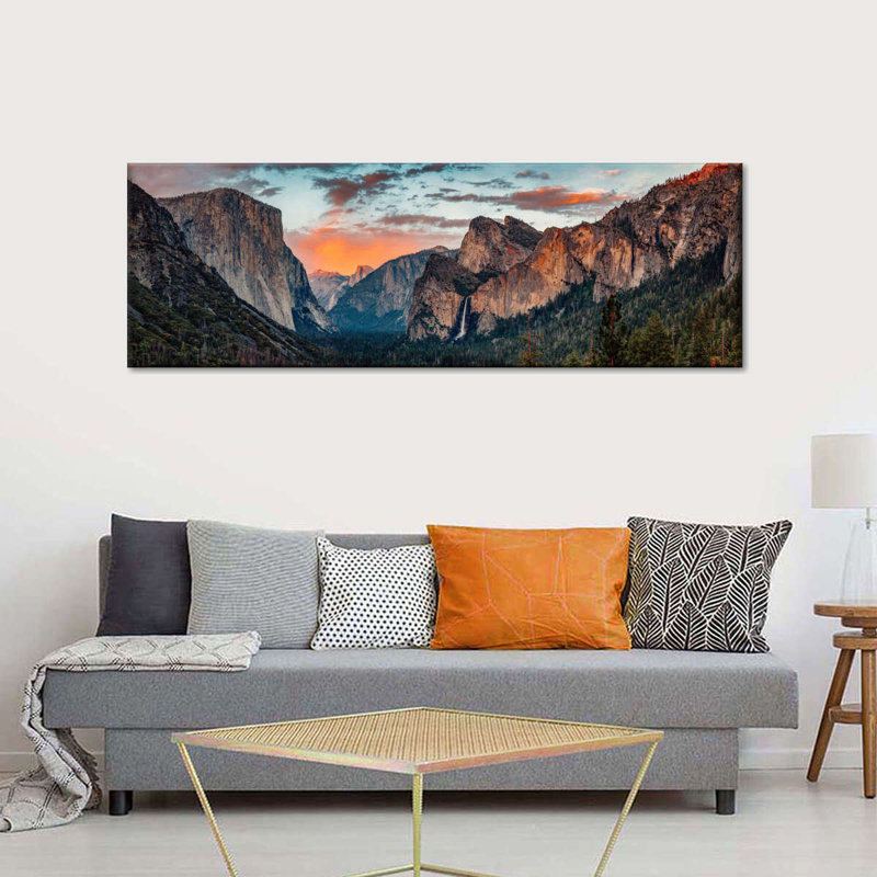 Yosemite Sunset Splendor sur impression sur toile, H 8 po x l 24 po x P 1 po
