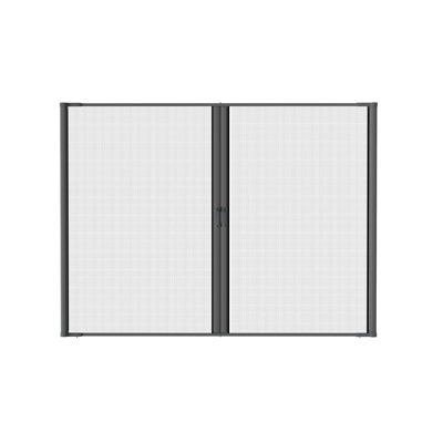 Porte moustiquaire double rétractable en aluminium noir 108 po x 80 po