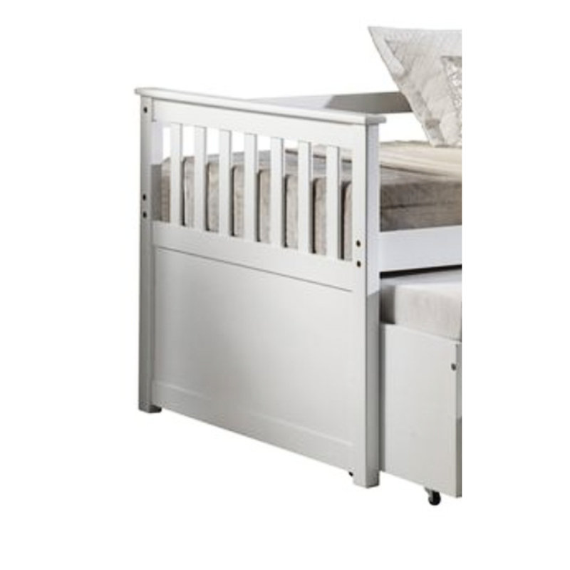 Lit de jour simple au fini blanc, pin massif, capacité de poids de 660 lb, blanc