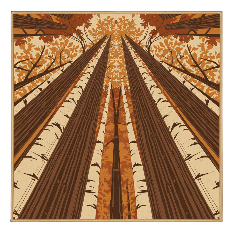 Tapis brun doux et moelleux au look rustique moderne Olivet - reliure brun clair, Carré 6 pi