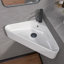 22,5 po x 16,5 po x 5 po Lavabo de salle de bain d'angle mural en céramique dans un récipient blanc suspendu avec trop-plein