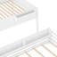 Grand lit superposé avec tablette de rangement et bibliothèque, lit superposé en bois avec échelle et garde-corps, conception détachable, blanc-358510353-358510354