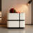 19.7" Italian Light Luxury Cross Nightstand, Solid Wood with Glass Top