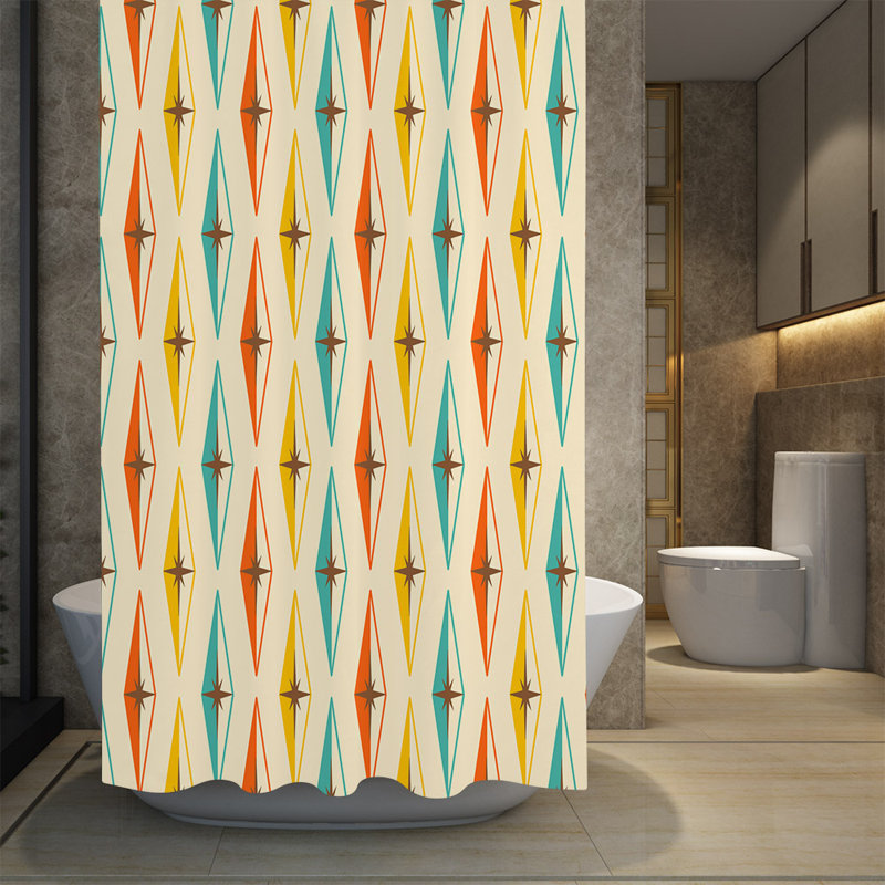 Bastien Geometric Shower Curtain, 93" H x 70" W