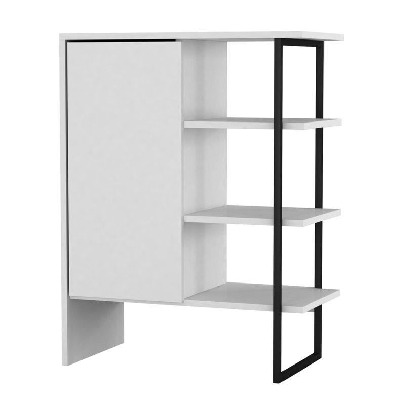 Rafaiel 79cm H x 60cm W Metal Bookcase, White