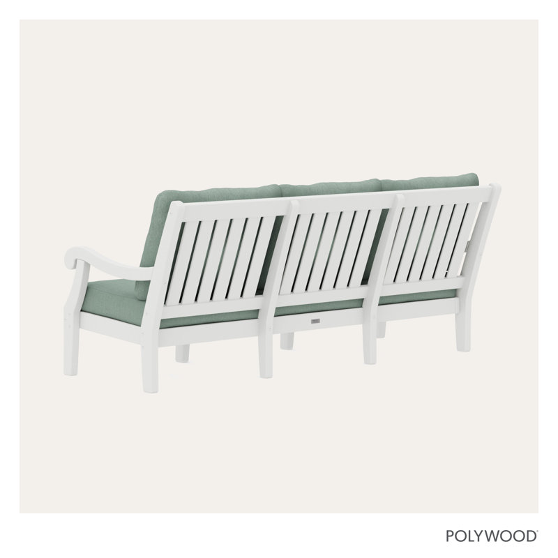 Canapé POLYWOOD x Birch Lane Verlyn, Coussin spa glacier / structure blanche