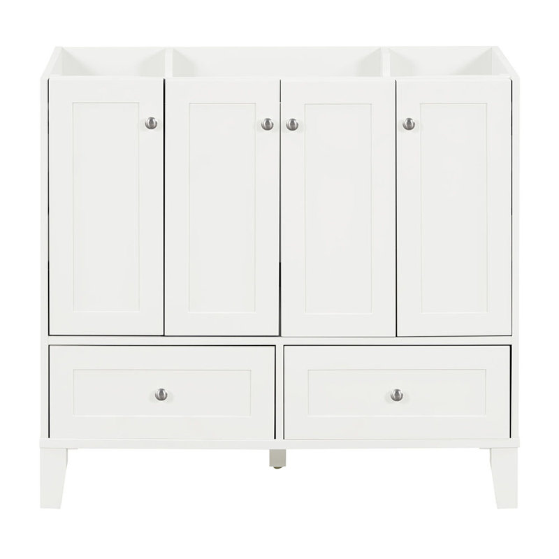 Meuble-lavabo simple 35,51 po avec plateau en bois manufacturé Sufern, Blanc