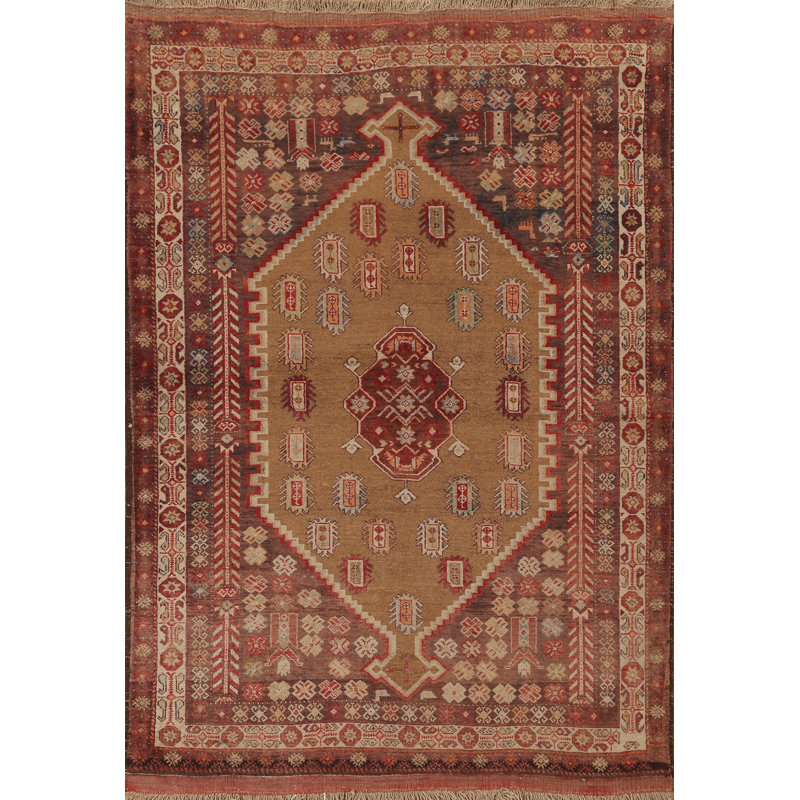 Iza One-of-a-Kind Rectangle 3'11" X 5'8" 1960s Wool Area Rug in Brown