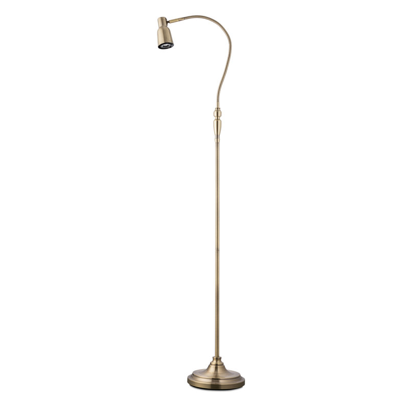 Lonniesha 190Cm Flexi Directional Optical Work Reading Craft LED Floor Lamp, Antique Brass
