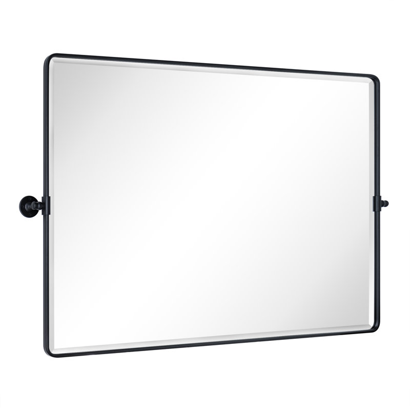 Miroir pivotant biseauté, Noir mat, 36" X 48"
