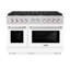 ZLINE 48" Paramount Double Oven Dual Fuel Range w/ 8 Burner Cooktop & White Matte Doors (SDR-WM-48)
