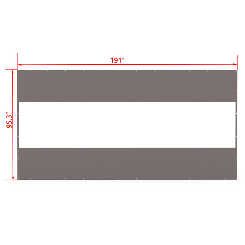 Domi Louvered Polyethylene Plastic Side Wall, 95.3" H x 191" W x 1" D, Gray