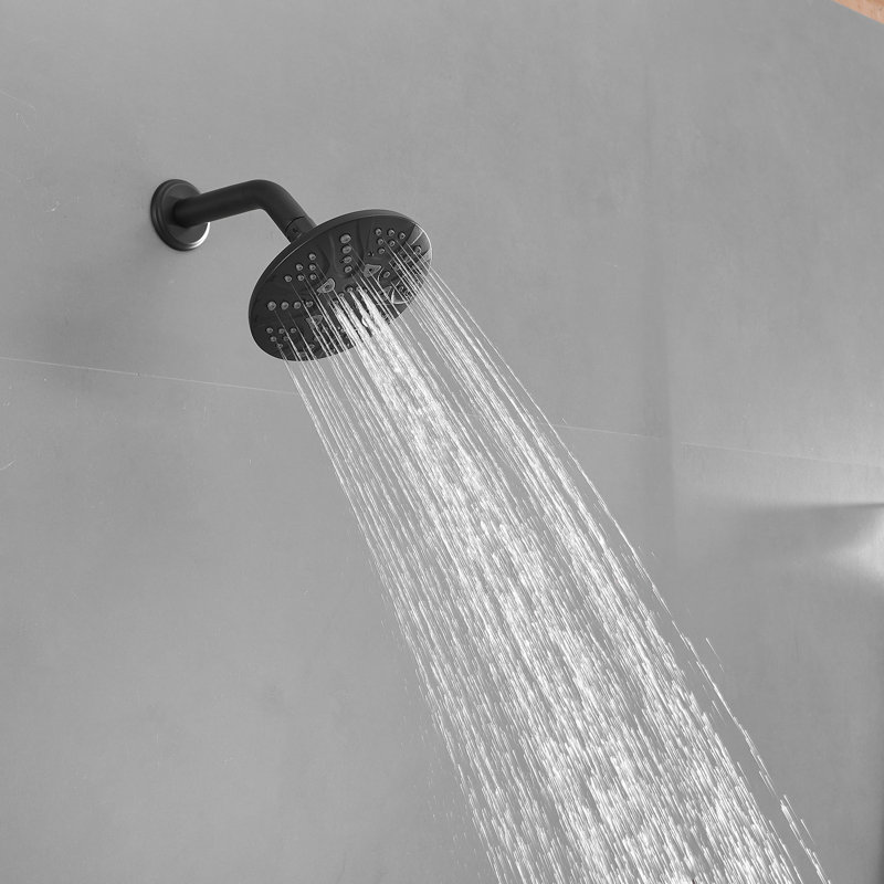 Single-Handle 6-Spray Shower Faucet Set Trim Kit 1.8 GPM With Valve And Filtered Shower Head, Matte Black