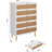 Rattan Dresser with 5 Drawers, Tall Modern Closet with Deep Storage, Long Wooden Dresser for Bedroom-830581911