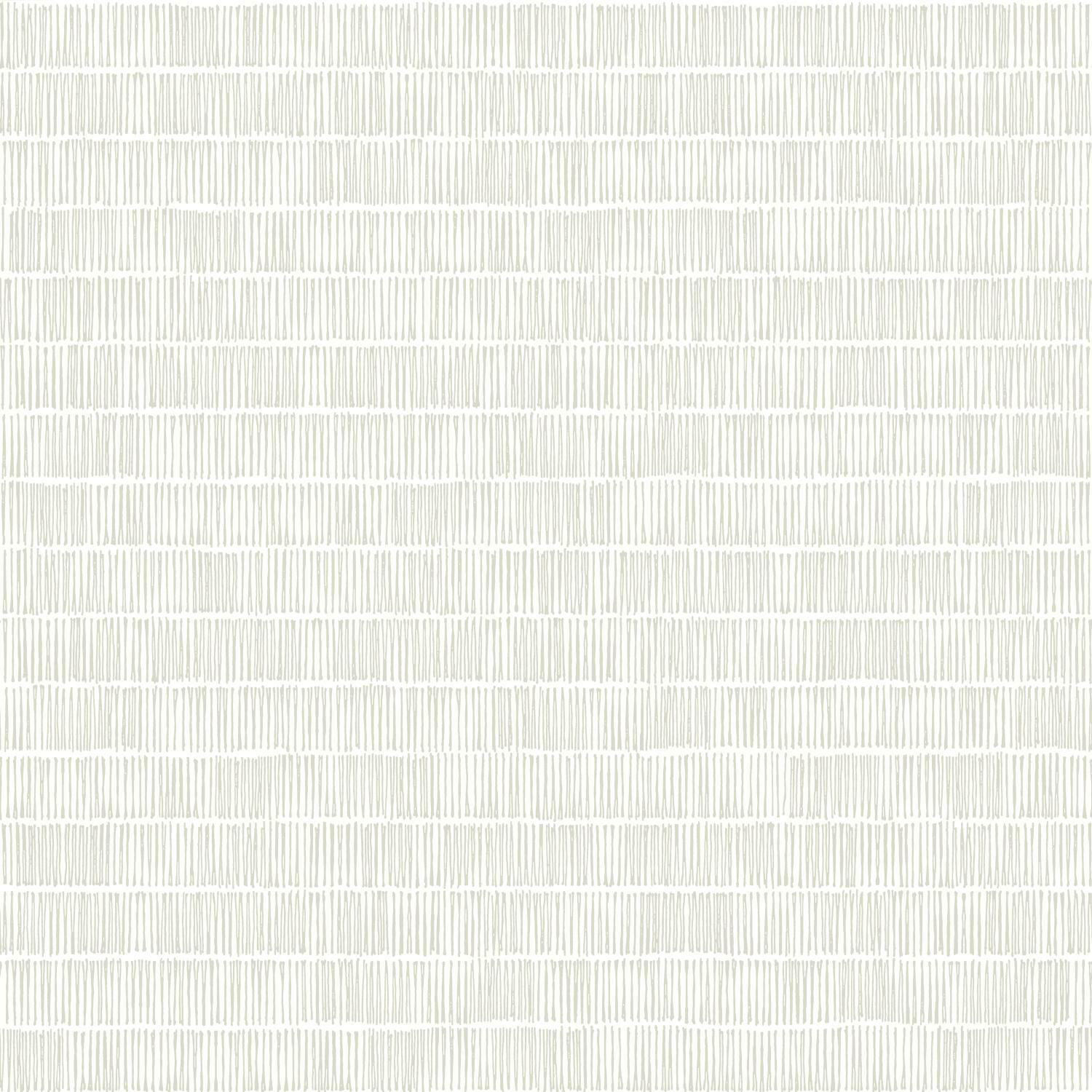 Williamsburg Striped Wallpaper, White/Cream
