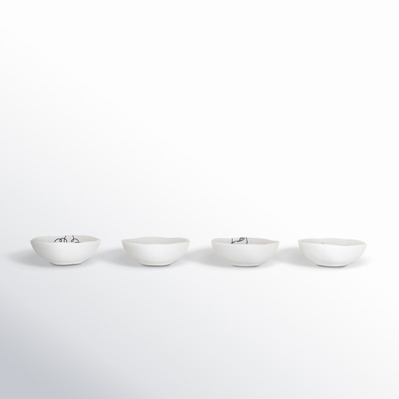 Stoneware Bowls With Winter Apparel Design