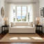 Canapé 3 places avec accoudoirs et coussins décoratifs Modern-125470033