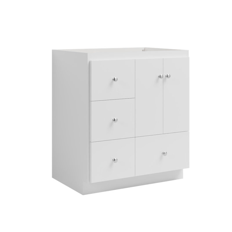 Armoire de meuble-lavabo sans comptoir H 30,5 po x P 21 po x H 34,5 po Slab, Blanc satiné