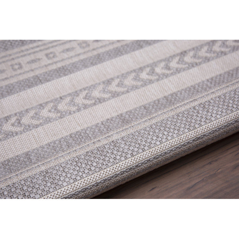Tapis intérieur / extérieur beige / mauve Nadine, Rectangle 6 pi 8 po x 9 pi 6 po