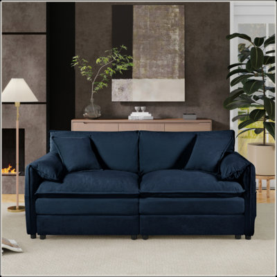 Causeuse surdimensionnée en chenille 2 places avec nuage, causeuse modulaire à assise profonde avec siège très profond de 29,92 po et coussins en mousse à haute résilience, petit canapé surdimensionné et confortable pour le salon