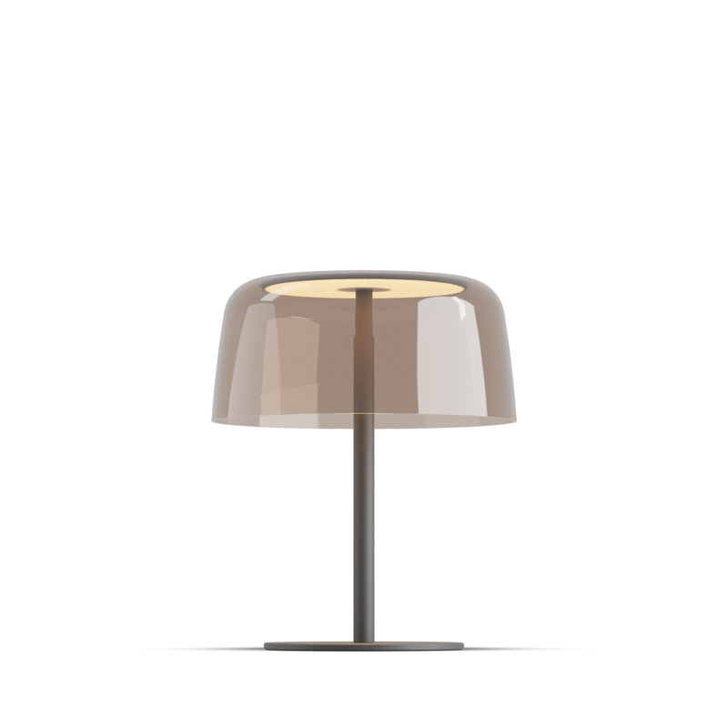 Yurei Desk Lamp, Matte Black, Tea Brown