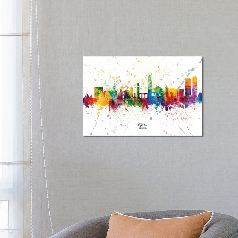 Split Croatia Skyline Splash by Michael Tompsett - Wrapped Canvas Print, 66.04 cm H x 45.72 cm W x 3.175 cm D