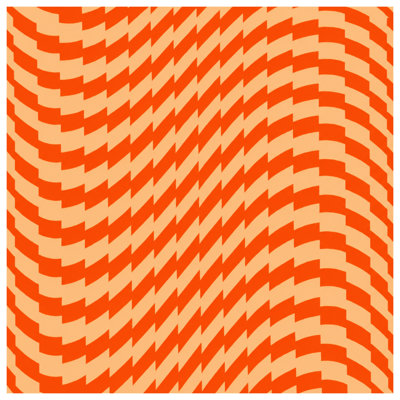 Édredon orange et beige avec illusion optique