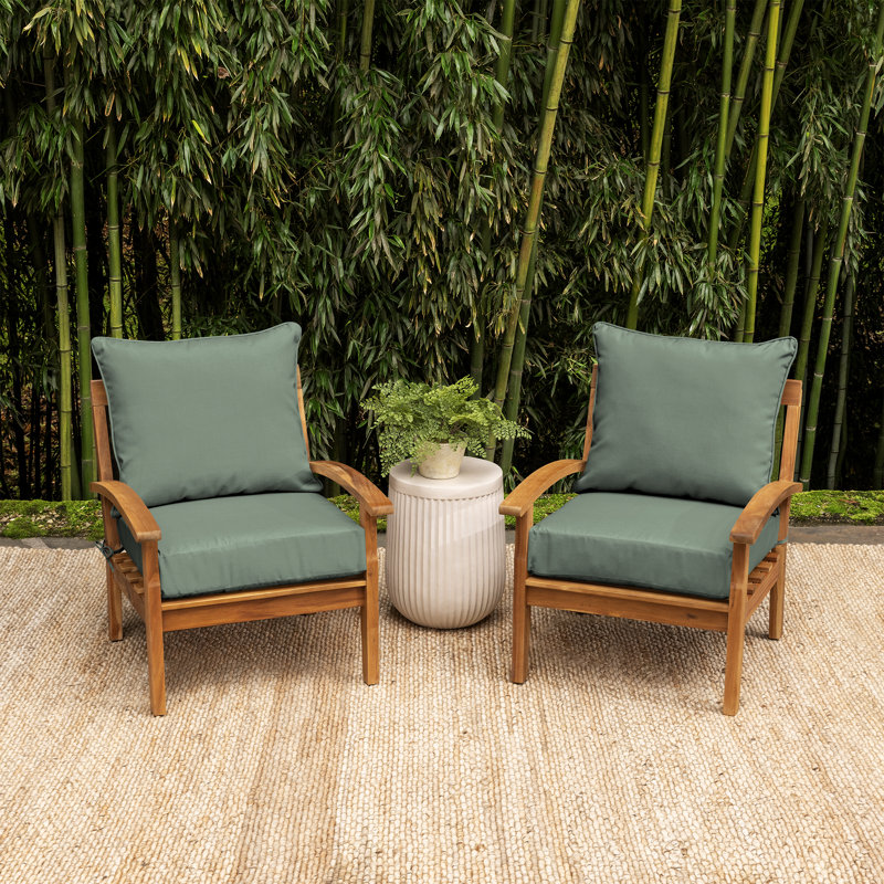 ARDEN EarthFIBER 2 - Piece Outdoor Seat/Back Cushion, Green Polyester/Polyester Blend