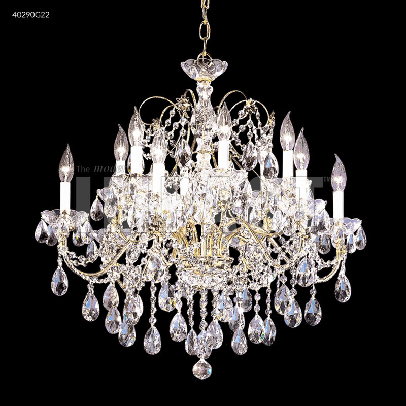 Regalia 12 - Light Tiered Chandelier, Swarovski Spectra, Gold