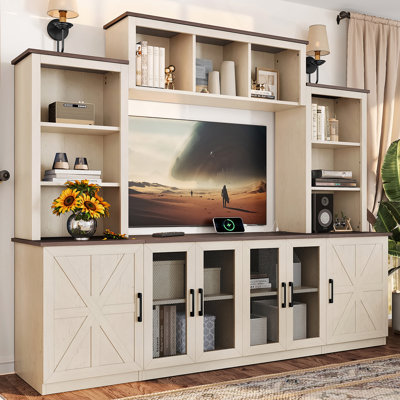 Meuble audio-vidéo avec station de charge et chargement USB pour le salon