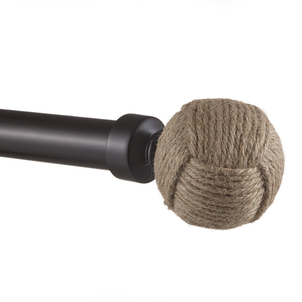 Tricia Rope Knot Curtain Rod Set, 36" - 72", Bronze