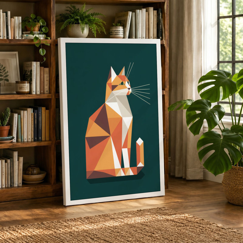 Fox Geometric - Print, 30x20 - 76.2 x 50.8 cm, Black Border