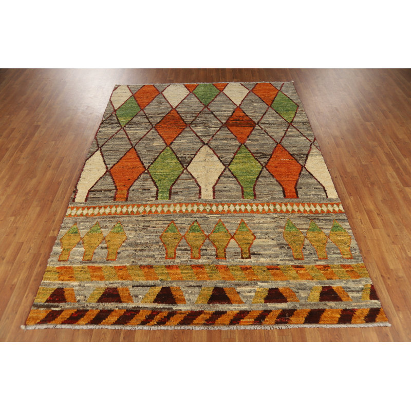 Tapis à motif géométrique oriental marocain 7 x 10