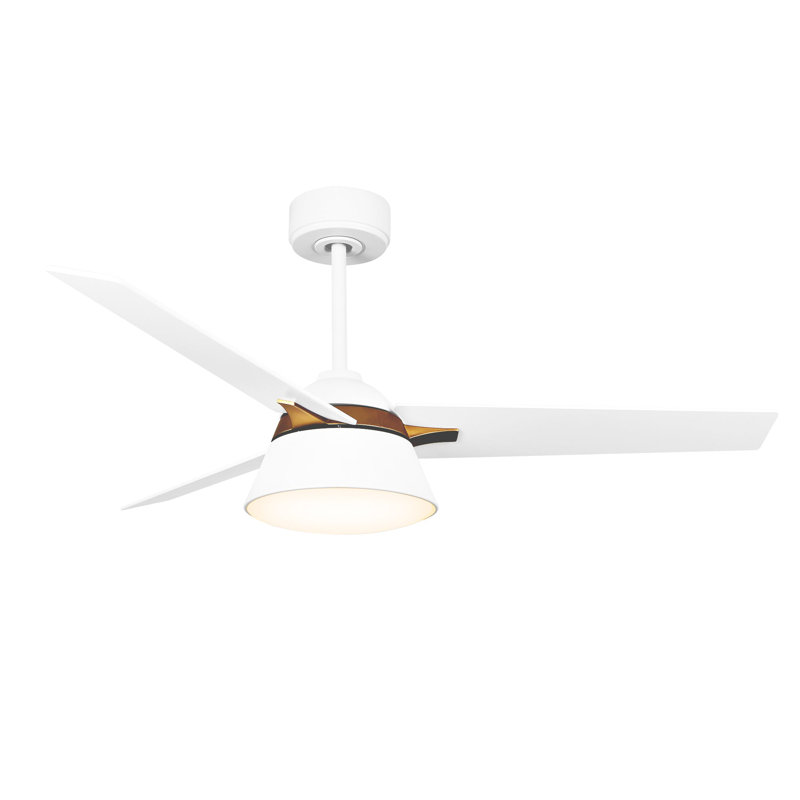 Ventilateur de plafond 48 po avec télécommande et ensemble d'éclairage inclus Kenora, Blanc, 175 révolutions par minute (RPM)