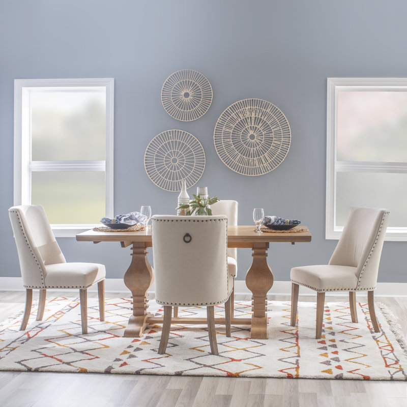 Strickler 5 Piece Upholstered Dining Set, Beige