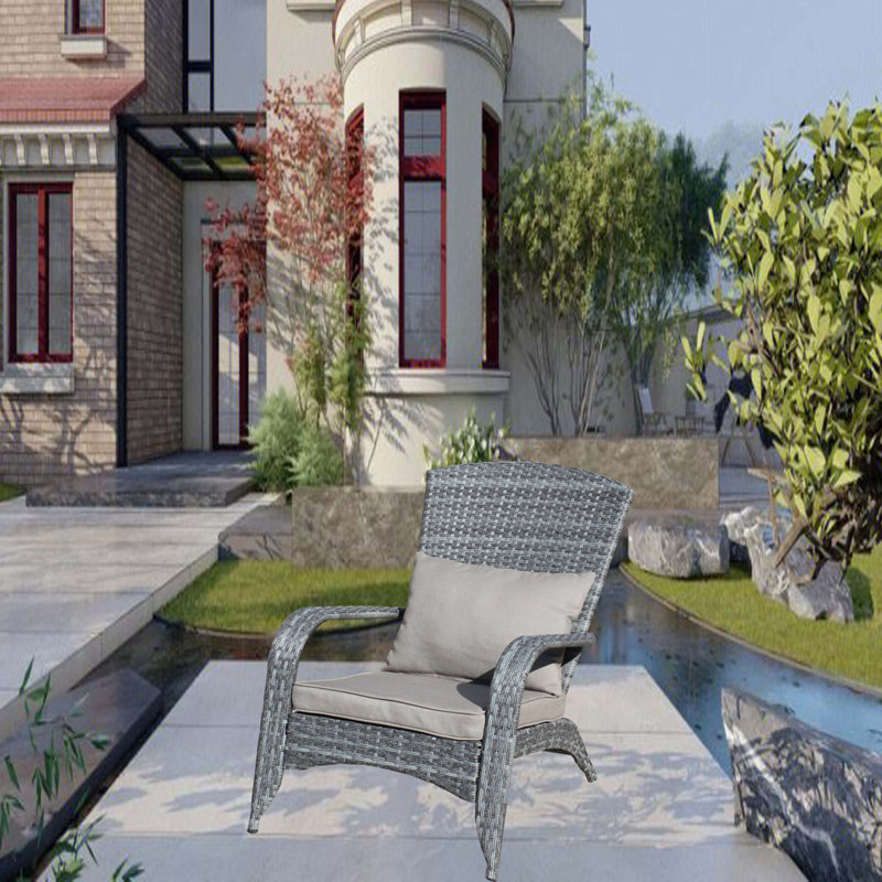 Chaise de patio avec coussins Mobilier d'extérieur, Gris, Gris