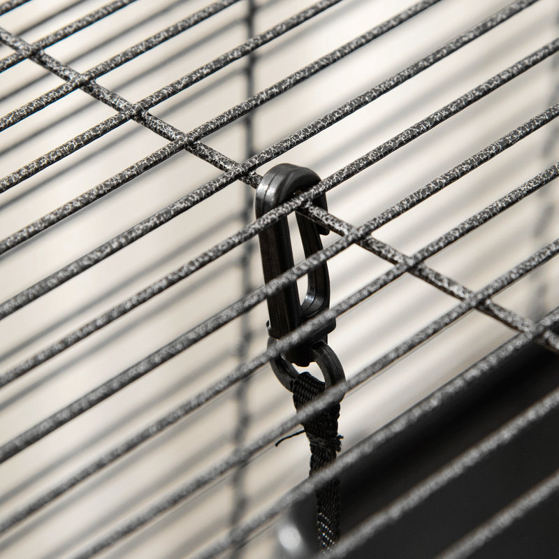 Cage en métal pour petits animaux, grande cage de furet, cage Chinchilla, cage à sucre, avec hamac et 4 niveaux, plateau amovible, gris