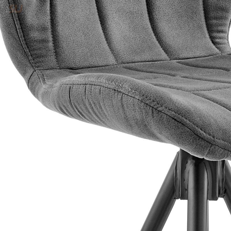 30-Inch Swivel Bar Stool In Charcoal Fabric With Black Finish, Ideal For Modern Kitchens And Bars, Durable And Comfortable Seating Solution, Bar Stool