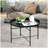 HOMCOM 24" Round Coffee Table with Hammered Tray Top, Vintage Metal Center Table for Living Room, Bedroom, Side Table, Black