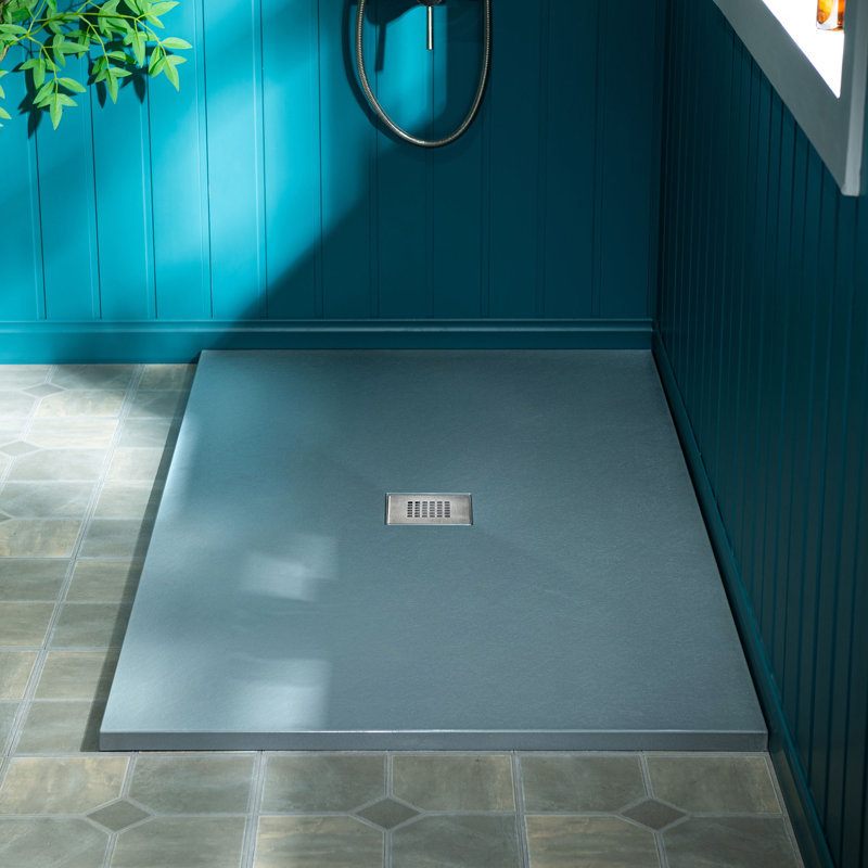 Lyon 60-in L x 36-in W Zero-Threshold End-Drain Shower Base with Center Drain Placement, Matching Decorative Drain Plate and Tile Flange, Wheel Chair Access, Low Profile