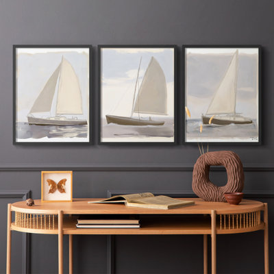 Sea and Shore  Series  XIV  -Set Of 3 Framed Giclee Prints -Ready to Hang