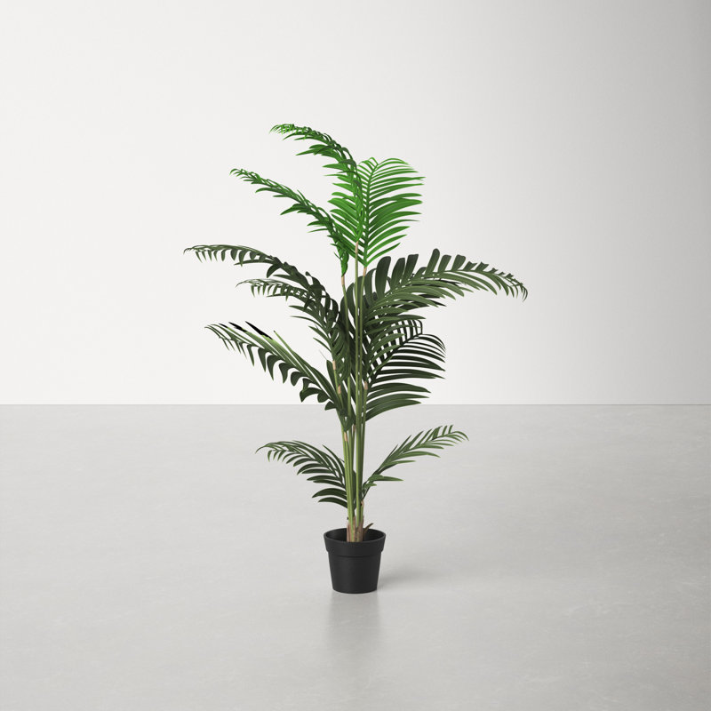 Faux Palm Tree in Pot, 56" H x 32" W x 32" D