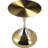 Kalup Gold Round Stainless Steel Side Table with Brushed Finish and Artistic Pedestal Base, Modern End Table for Living Room or Bedroom, No Assembly Required-1215072172